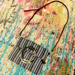 ALDO black white tan textured handbag